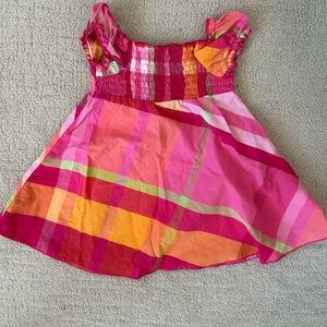 Y2K faded glory plaid toddler girl smocked dress 12-18 months